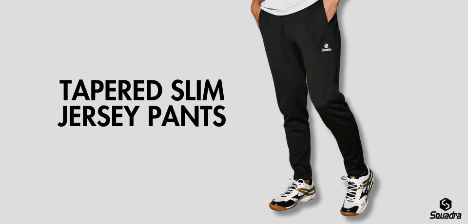 テーパード パンツ スリム タイト ジャージ素材 ストレッチ素材 ジョガーパンツ トレーニング 練習 スポーツ サッカー バスケ バレー 履き心地のよいパンツ ストレスフリー シルエット スクアドラ テック素材