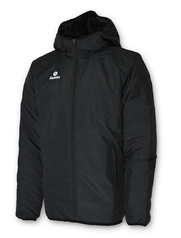 スクアドラ / フルジップ・フーディウォーマージャケット プレイヤーも指導者にもオススメな中綿防寒アウター。