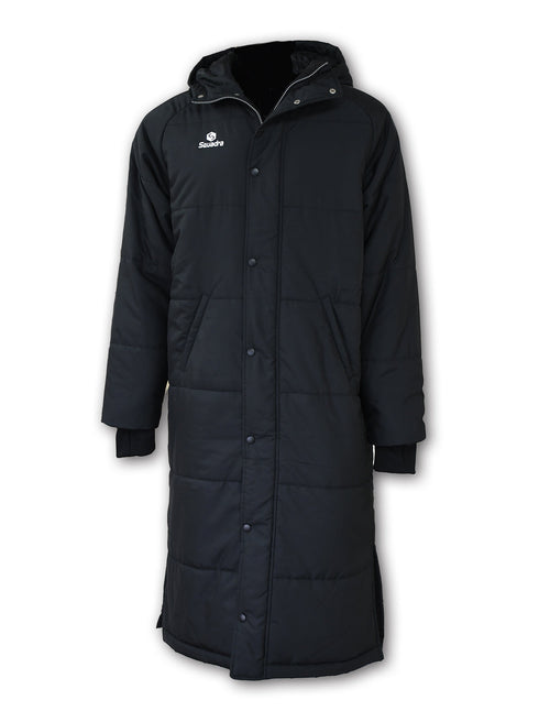 スクアドラ / ロングベンチコート / ポリエステル100%素材で、真冬の寒さをしのぐロングベンチコートです。