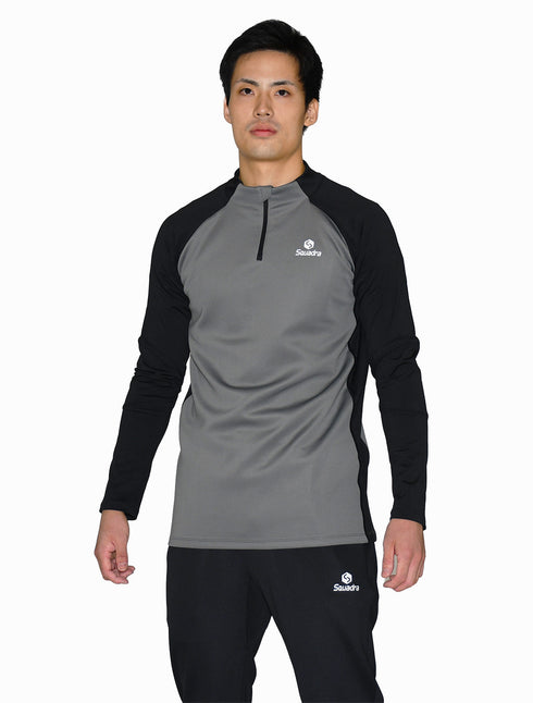 スクアドラ / テックニット・コンプレッショントレーニングプルオーバー コンプレッションウェア メンズ 人気 おすすめ ストレッチ フィット感 タイト スリム 細身 テック素材 長袖 スポーツウェア