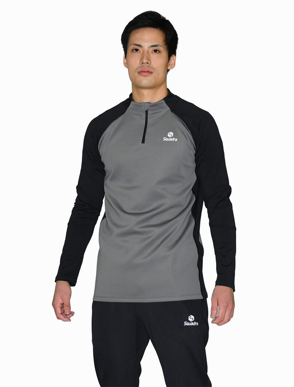 スクアドラ / テックニット・コンプレッショントレーニングプルオーバー コンプレッションウェア メンズ 人気 おすすめ ストレッチ フィット感 タイト スリム 細身 テック素材 長袖 スポーツウェア