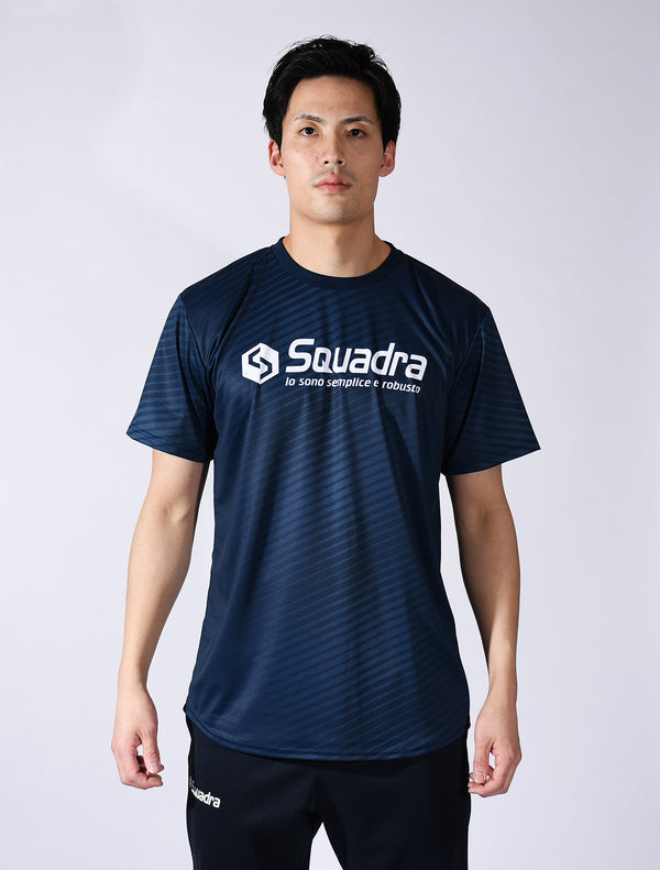 スクアドラ / グラフィック プラクティスシャツ イレギュラーストライプ 練習用 ウェア スポーツウェア トレーニング 筋トレ 吸水速乾 吸汗速乾 細身 半袖 メンズ おしゃれ かっこいい Tシャツ おすすめ 服 ジム 快適