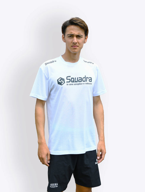 スクアドラ / コットンタッチドライTシャツ (両肩SQ) 吸水速乾 吸汗速乾 蒸れない 化学繊維 合成繊維 ポリエステル 100 汗染み できない すぐ乾く テックウェア スポーツウェア ジム ヨガ 新素材 スポーツブランド 普段着 筋トレ メンズ おしゃれ かっこいい