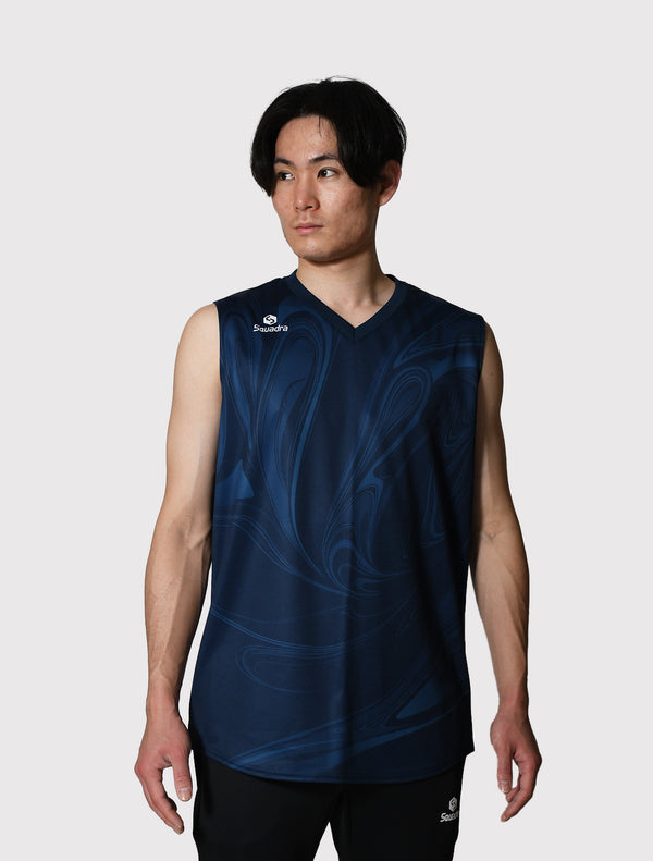 スクアドラ / グラフィック ノースリーブシャツ マーブル ジム 人気 スポーツウェア トレーニング 筋トレ 細身 半袖 メンズ おしゃれ かっこいい Tシャツ おすすめ 服 スリーブレス