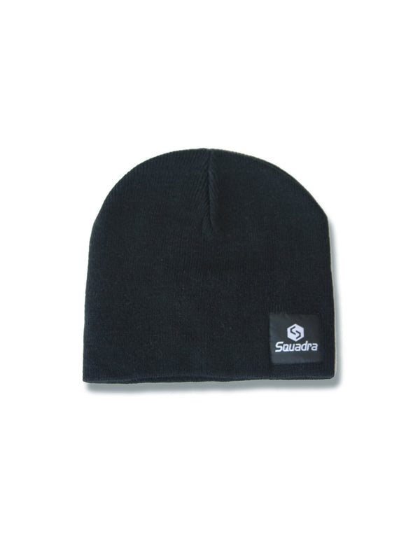スクアドラ / ニットキャップ スポーツ用 ニット帽 ワッチキャップ 防寒 暖かい 防寒小物 帽子 スポーツウェア チクチクしない 小ぶり タイトフィット シンプル ブラック 黒