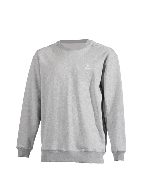 スクアドラ / クルーネックスウェット セットアップ コットン100% スポーツウェア 普段着 カジュアル 丸首 運動着 ジム フィットネス グレー 杢グレー 旧式 トレーニング 練習着