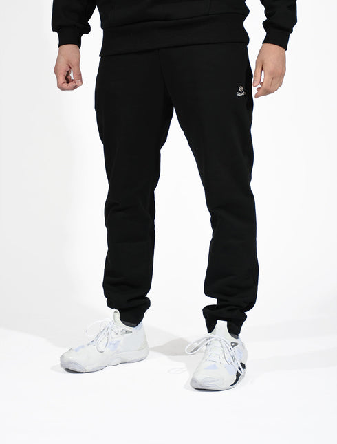 スクアドラ / スウェットロングパンツ セットアップ コットン100% スポーツウェア 普段着 カジュアル 運動着 ジム フィットネス ブラック 旧式 トレーニング 練習着 細身 スリム 裾リブ付き
