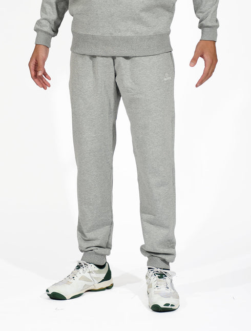 スクアドラ / スウェットロングパンツ セットアップ コットン100% スポーツウェア 普段着 カジュアル 運動着 ジム フィットネス グレー 杢グレー 旧式 トレーニング 練習着 細身 スリム 裾リブ付き